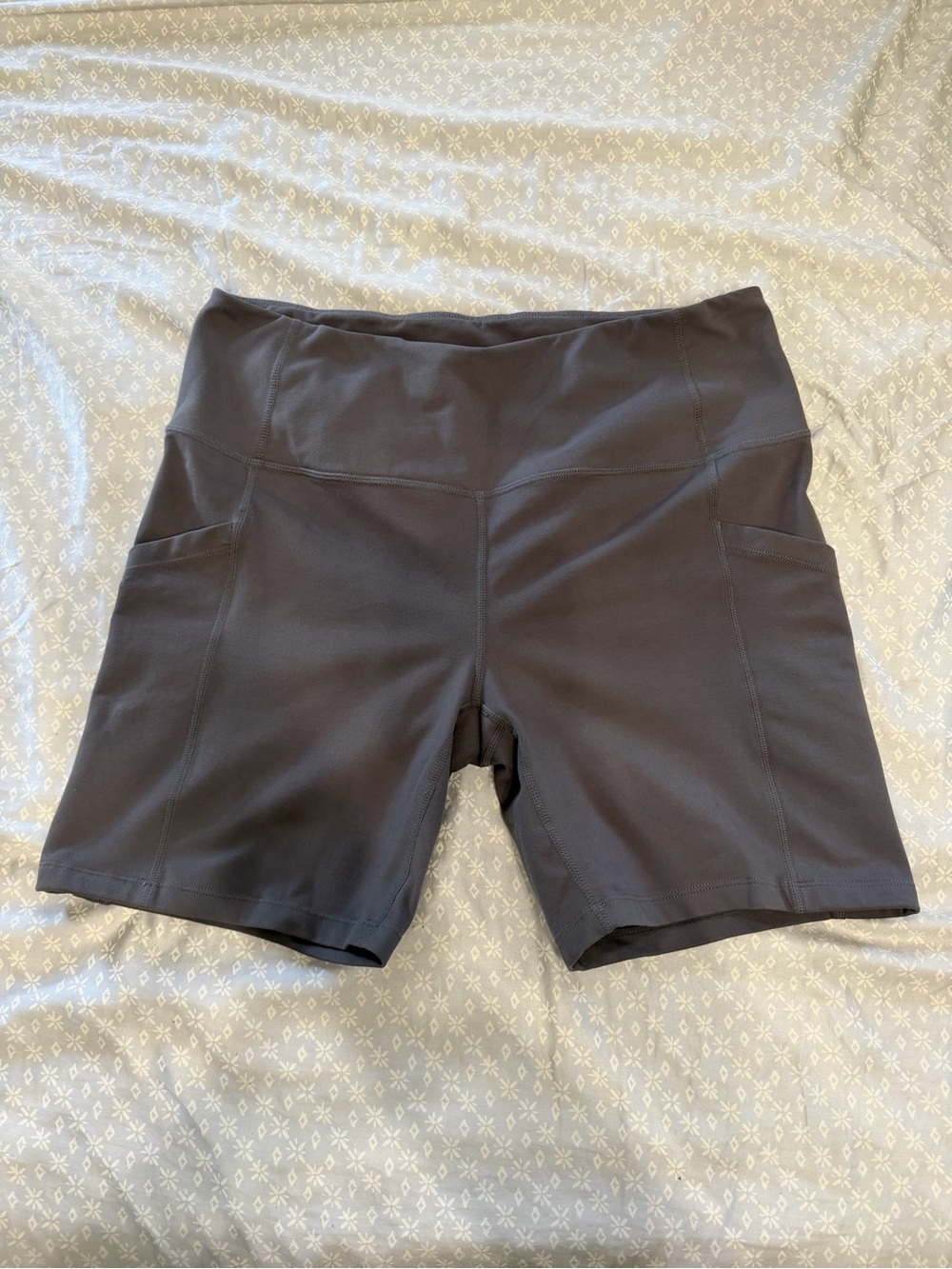 Zella Charcoal High-Rise Biker Shorts with Side Pockets